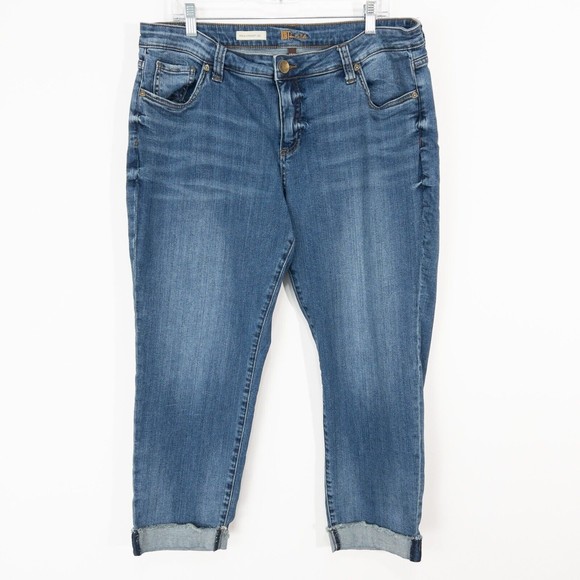 Kut from the Kloth Denim - Womens Jeans Sz 18W Ankle Straight Leg High Rise Mid Wash Kut From The Kloth